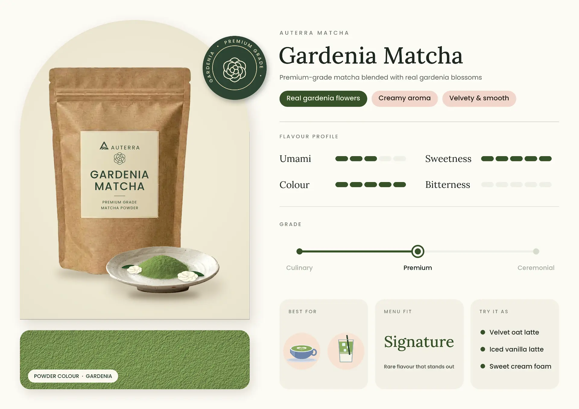 Auterra Matcha Gardenia Matcha product card